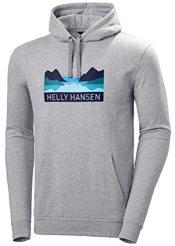 Helly Hansen Nord Graphic Pull Over Hoodie Suéter con Capucha, Hombre, Grey Melange, S