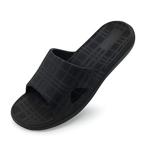 HEVA Zapatos de Playa y Piscina Unisex Adulto Bañarse Sandalias (40 EU Negro)