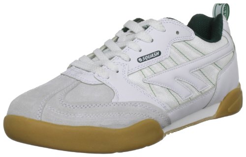 Hi-Tec Squash Classic Court Trainers - Zapatillas de ante unisexo, color blanco (white/dark green), talla 38