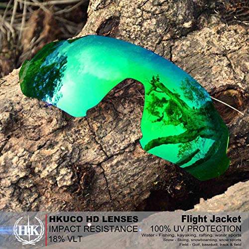 HKUCO Verde/Fotocrómico Polarizado Lentes de repuesto para Oakley Flight Jacket Gafas de sol