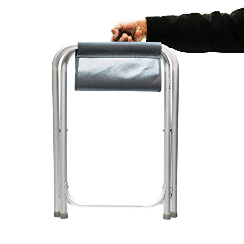 Homecall - Taburete de camping plegable de aluminio (gris)
