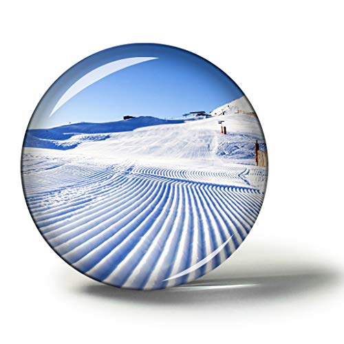 Hqiyaols Souvenir Grandvalira Ski Andorra Imanes Nevera Refrigerador Imán Recuerdo Coleccionables Viaje Regalo Circulo Cristal 1.9 Inches