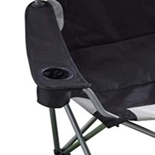 Hyfive Sillas de Camping Plegables Heavy Duty Luxury Acolchadas con portavasos Respaldo Alto - Negro - 1 Silla