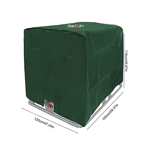 IBC - Cubierta protectora para depósito de agua de 1000 L, IBC Container Cover, lona protectora, cubierta protectora adecuada para depósito IBC, contenedor de agua de lluvia (verde)