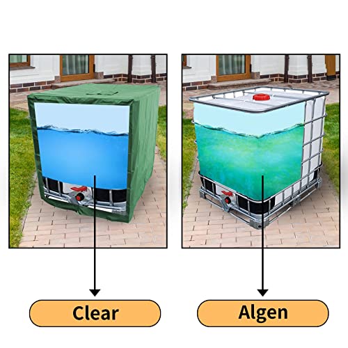 IBC - Cubierta protectora para depósito de agua de 1000 L, IBC Container Cover, lona protectora, cubierta protectora adecuada para depósito IBC, contenedor de agua de lluvia (verde)