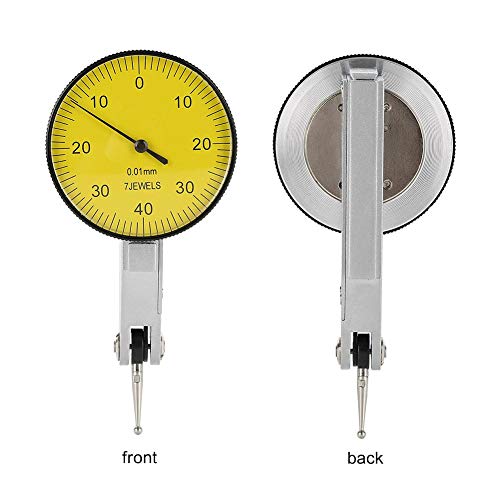 Indicador de prueba del dial Precisión 0.01mm Palanca Indicador de prueba del dial Medidor Kit de herramientas Gage con caja gris
