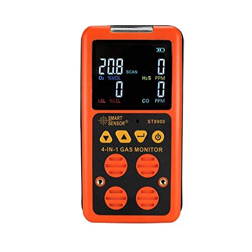 Instrumento de medición Detector multigas Alarma de gas en el hogar; CO, H2S, LEL y O2, Monitor de prueba de fugas Monitor de gas de nivel de gas combustible con alarma de advertencia de voz / luz y p