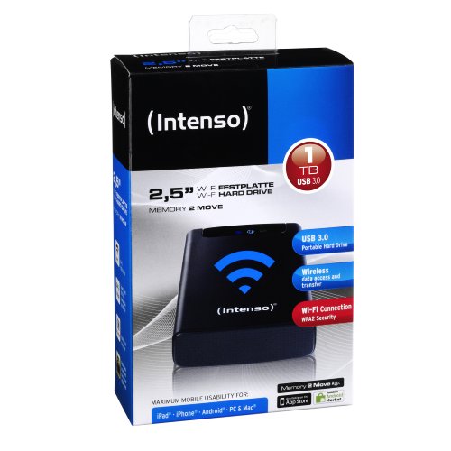 Intenso Memory 2 Move - Disco Duro Externo 1 TB Wi-Fi Negro
