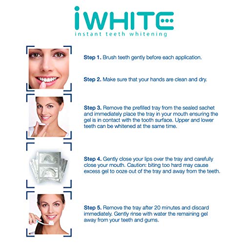 iWhite Diamond Kit de blanqueamiento dental instantáneo - Tecnología de amplificación de blanqueamiento - Hasta 8 tonos más blancos - 10 bandejas precargadas - Blanqueamiento dental profesional