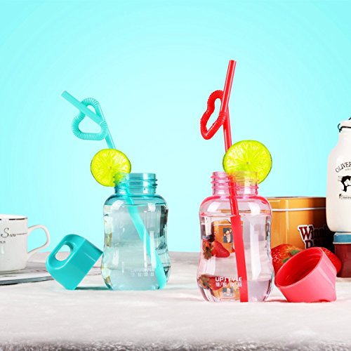 JILIGUALA Mini tazas de viaje de plástico para café, botella de agua, botella de agua, para leche, café, té, jugo, tamaño 180 ml (6 oz), paquete transparente de 3