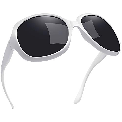 Joopin Gafas de Sol Mujer Moda Polarizadas Protección UV400 de Gran Tamaño Gafas de Sol Señoras Blanco Puro