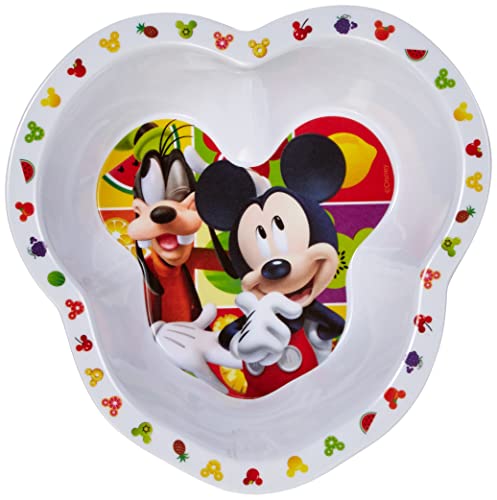Joy Toy 736095 - Disney Mickey Mouse - Juego de 3 Piezas de malamina: 1 Plato Llano 20 cm, 1 Plato Hondo 14 cm y una Taza 9 cm (245 ml) en Paquete Regalo (27 x 10 x 25 cm)