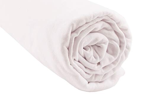 Juego de 3 sábanas bajeras para bebé de algodón, 70 x 160 cm, Color Blanco (Marca Easy Dort)