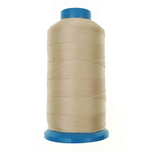 JZK 1500 yardas T70 69 # Beige fuerte duradero hilo de coser de nailon para tapicería de cuero Jeans cortina de lona para máquina industrial, overlock, costura a mano