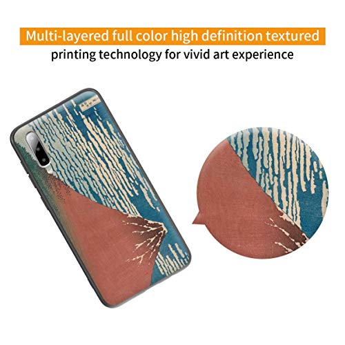 Katsushika Hokusai Para Samsung A50/A50S/A30S Carcasa/del teléfono celular de arte del teléfono celular de arte/Impresión Giclee en la cubierta del móvil(Bene Vento Chiaro Meteo Fuji Rosso)