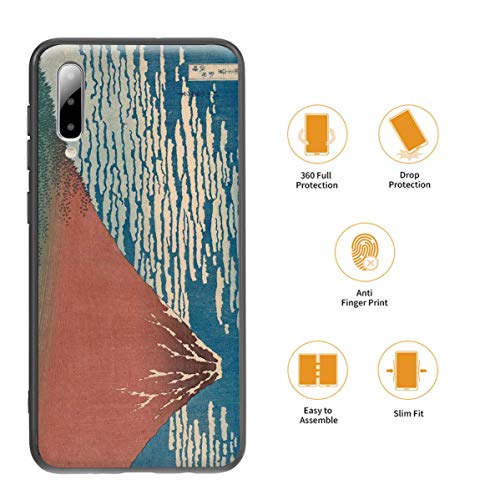 Katsushika Hokusai Para Samsung A50/A50S/A30S Carcasa/del teléfono celular de arte del teléfono celular de arte/Impresión Giclee en la cubierta del móvil(Bene Vento Chiaro Meteo Fuji Rosso)