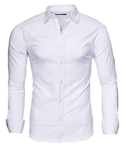 Kayhan langarmhemd A.L.T Hombre Camisa Slim fit, White M