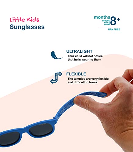 Kiddus Gafas de sol POLARIZADAS bebe, niño, niña. Con Patillas Flexibles. UV400 100% protección rayos UVA y UVB. Seguras, confortables y muy resistentes