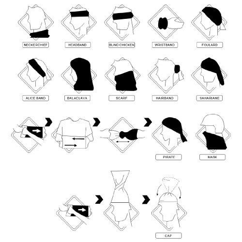 Kilofly - Pack de 6 tubulares multifunción sin costuras, surtidos; accesorio para la cabeza, bandana, braga de cuello 8 piezas B. Talla única