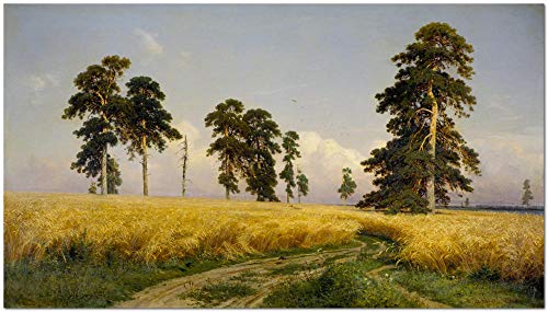 Kit de pintura al óleo de bricolaje por número Ivan I. Shishkin famosa pintura el campo de trigo acrílico pintura kit para adultos principiantes