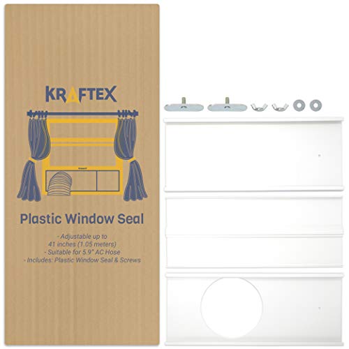 Kit de ventana de aire acondicionado portátil | Kit de junta de ventana de CA para manguera de CA con 5.9 "de diámetro | Kit de ventilación de ventana con panel de escape de aire acondicionado