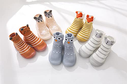 KLGR Calcetines de punto para bebé, zapatos para niños, zapatos para aprender a andar, zapatos para niñas, zapatos para gatear, calcetines para el suelo, zapatos para niños, antideslizantes, gris, 20