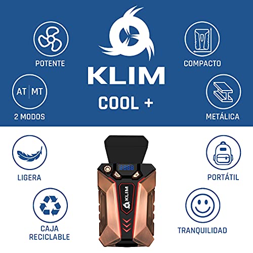 KLIM Cool + Base de Refrigeración para Portátil en Metal - La Más Potente - USB con Aspiradora de Aire para Enfriamiento Inmediato - Base Refrigeradora para el Recalentamiento [Nueva Versión 2022 ]