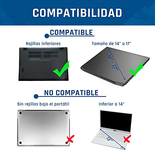 KLIM Mistral | Base de refrigeración para portátil | Potente Ventilador a 4500 RPM | Protege tu portátil Gaming y Aumenta su Rendimiento | Compatible de 15 a 17 Pulgadas | Nuevo 2022