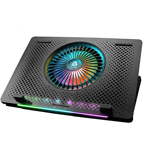 KLIM Orb + Base de refrigeración para portátiles RGB - 11 a 15,6 Pulgadas + Estable + Panel de Metal + Refrigeración para portátil Gaming Compatible con Mac y PS4 + Nueva 2022