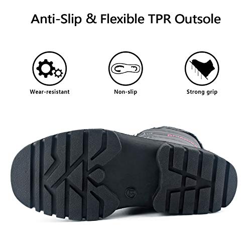 Knixmax Botas de Nieve para Hombre y Mujer Zapatos de Invierno Cálidas Calientesy Impermeables Antideslizante para Senderismo Trekking Caminar Trabajo Casuales Aire Libre Gris EU 41