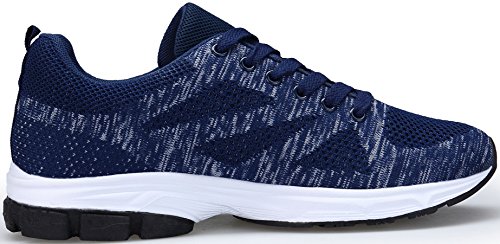 KOUDYEN Zapatillas Deporte Hombres Mujer Gimnasio Running Zapatos para Correr Transpirables Sneakers,fz888-darkblue-EU45