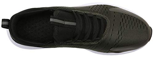 KOUDYEN Zapatillas Running Hombre Mujer Zapatos para Correr y Asfalto Aire Libre y Deportes Calzado Ligero Transpirable Sneaker XZ476-ArmyGreen-EU41