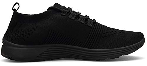 KOUDYEN Zapatillas Running Hombre Mujer Zapatos para Correr y Asfalto Aire Libre y Deportes Calzado Ligero Transpirable Sneaker XZ818-black2-EU40