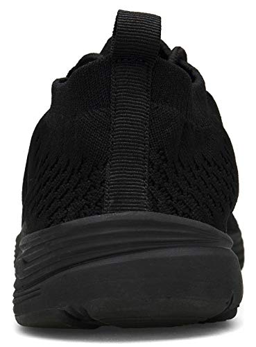 KOUDYEN Zapatillas Running Hombre Mujer Zapatos para Correr y Asfalto Aire Libre y Deportes Calzado Ligero Transpirable Sneaker XZ818-black2-EU40