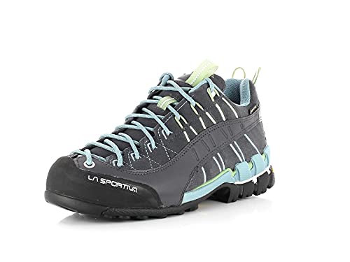 LA SPORTIVA Hyper Ws GTX - Zapatos de senderismo impermeables para mujer, Carbono Mist, 39 EU