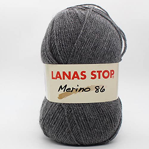 Lanas Stop Merino 86 Ovillo de Color Gris Cod. 103