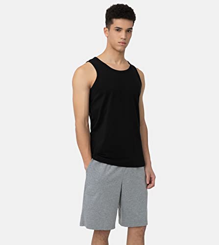 LAPASA Camiseta de Tirantes Hombre de Algodón Puro, Camiseta Interior Masculino Pack de 4 Algodon 100% (Gris: 90%, 10% Viscosa/Rayón) M36