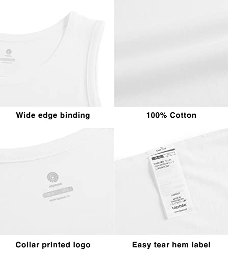 LAPASA Camiseta de Tirantes Hombre de Algodón Puro, Camiseta Interior Masculino Pack de 4 Algodon 100% (Gris: 90%, 10% Viscosa/Rayón) M36