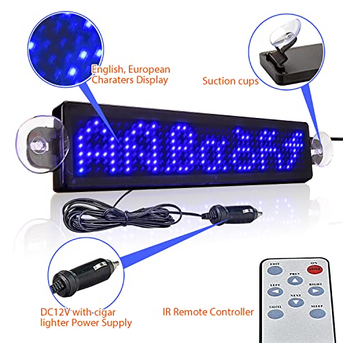 Leadleds Pantalla de LED de Sign Message Display Board Programable para Ventanas de Coche, Taxi, Fachada de Tienda, 9 x 2 x 2/5 pulgadas