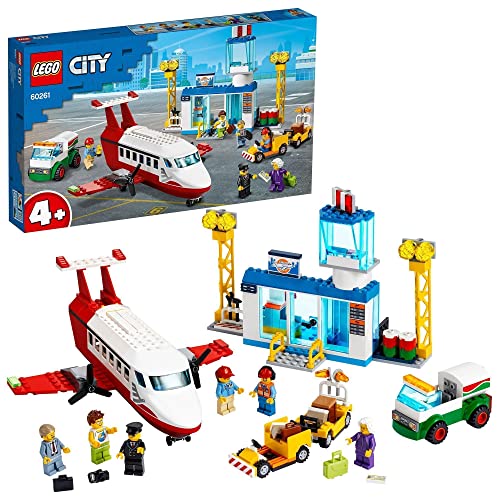 LEGO 60261 City Aeropuerto Central, Juguete con Avión y Camión, Regalo de Cumpleaños y Navidad para Niños y Niñas 4 Años