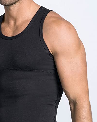 LEO Camiseta Reductora Hombre - Corrector Postura Espalda de compresión