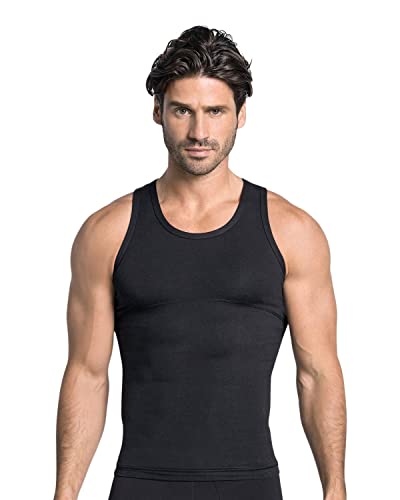 LEO Camiseta Reductora Hombre - Corrector Postura Espalda de compresión