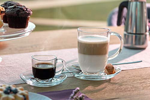 Leonardo Napoli 024201 - Juego de 6 tazas de espresso, aptas para lavavajillas, pequeñas tazas de café, aptas para microondas, 80 ml, 6 unidades
