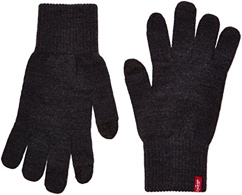 Levi's Ben Touch Screen Gloves, Guantes Hombre, Gris (Dark Grey), Medium