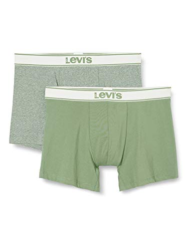 Levi's Men's Vintage Heather Boxers (2 Pack) Calzoncillos, verde, L (Pack de 2) para Hombre