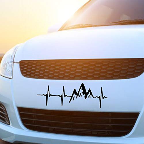 lingzhuo-shop Adhesivo Reflectante para el automóvil con ECG de Escalada Estilo Advertencia de Seguridad Impermeable Resistente al Calor Fácil de rasgar No lastima el automóvil