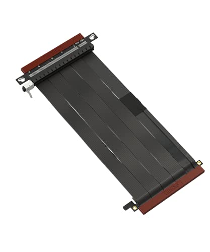 LINKUP - Cable Montante Ultra PCIe 4.0 X16 [Testado en RTX3090 RX6900XT x570 B550 Z690] Montaje Vertical Blindado Gaming PCI Express Gen4┃Conectores Dual Reverse {18cm} Diseñado para ITX