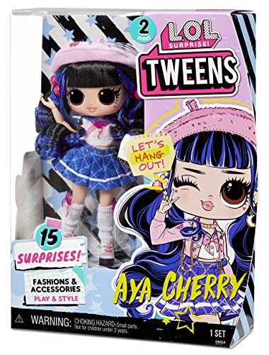 LOL Surprise Tweens Serie 2 Muñeca de moda AYA CHERRY - Muñeca de 15 cm con 15 sorpresas que incluyen ropa, accesorios, soporte y más - Para coleccionar - Para niños a partir de 3 años