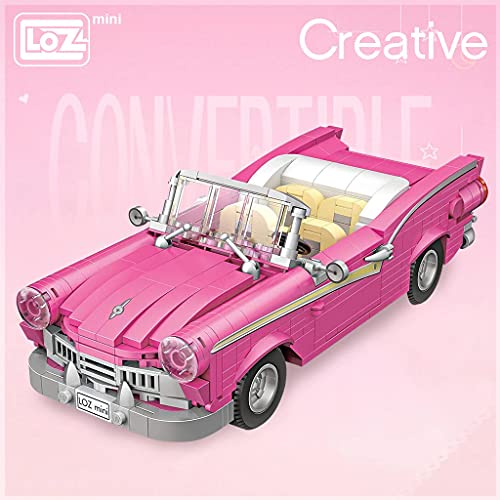 LOZ Mini Block 1125 Pink Cabriolet Car Model Mini Blocks Series