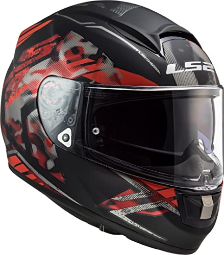 LS2 1039737323XL - Casco de moto Full Face FF397 Vector FT2 Stencil, unisex, negro mate y rojo, 3XL